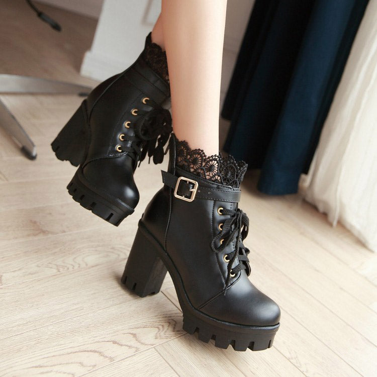 Leather Warm Winter Boots Women