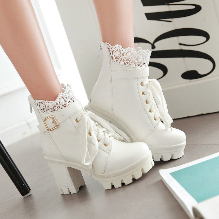 Leather Warm Winter Boots Women