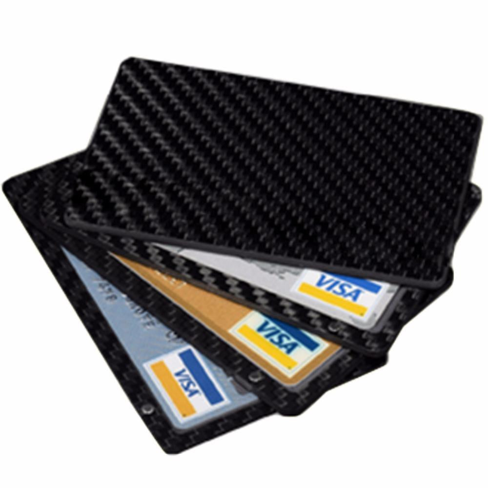 Real Carbon Fiber Magnetic Card Holder Wallet - 4 Layer