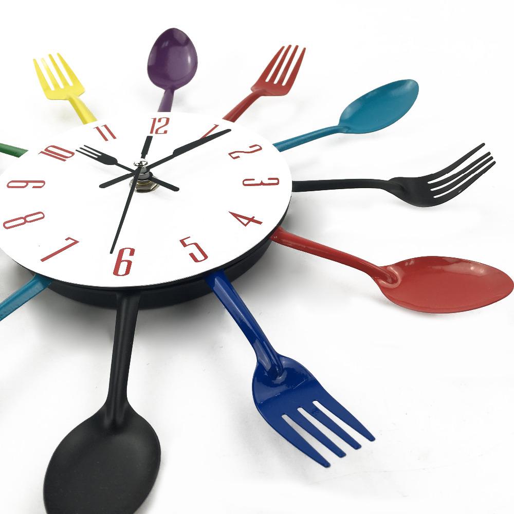 Spoon Fork Creative Quartz Wall Mounted Clock