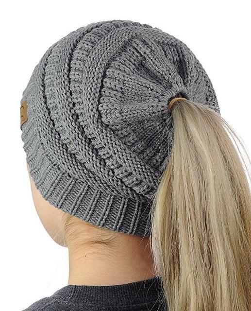 Ponytail Knit Beanie