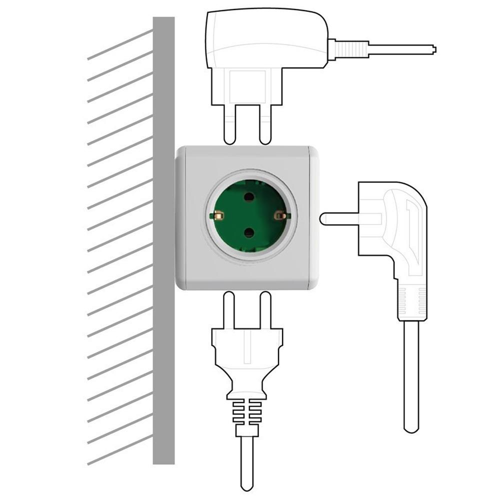 1 Piece 5 Outlets Adapter (EUROPEAN SOCKET)