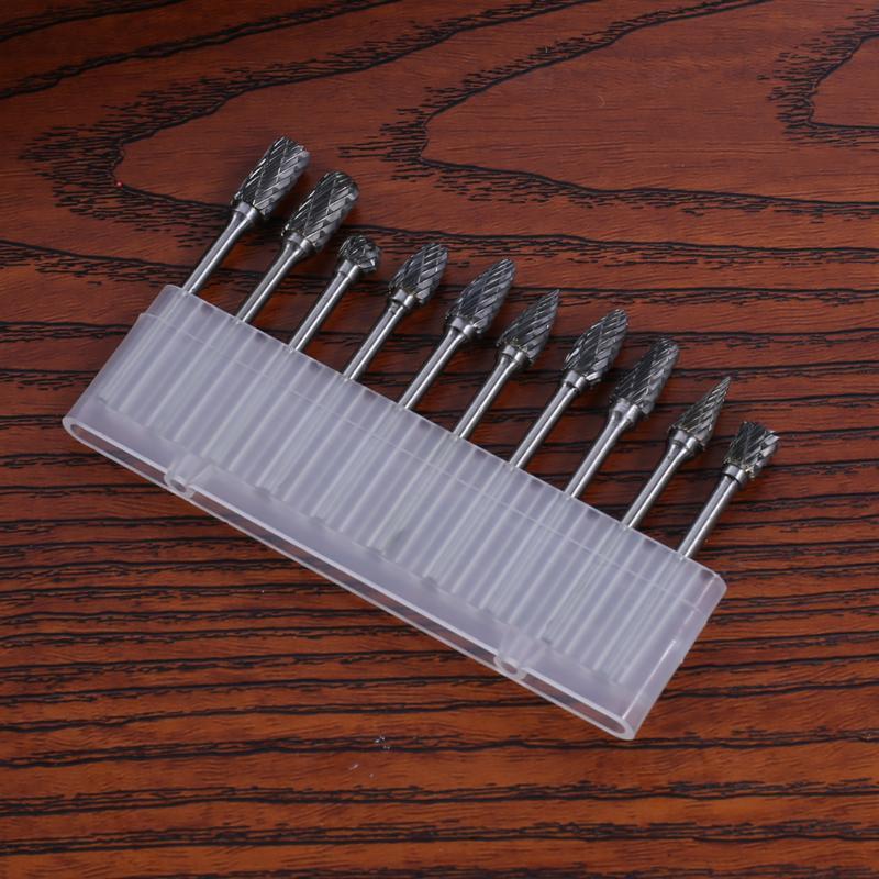 Double Diamond Cut Rotary Burrs 10pcs Set